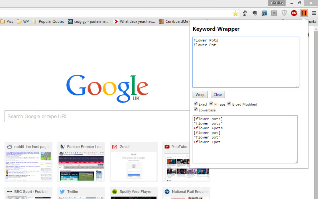 PPC Keyword Wrapper for Google & Bing Ads chrome谷歌浏览器插件_扩展第2张截图