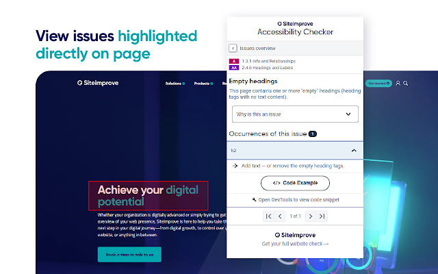 Siteimprove Accessibility Checker chrome谷歌浏览器插件_扩展第2张截图