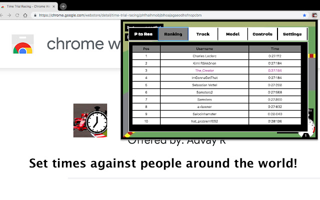 Time Trial Racing chrome谷歌浏览器插件_扩展第2张截图