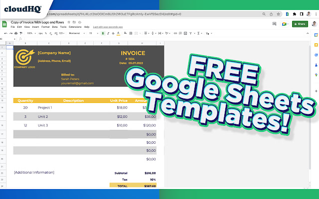 Google Sheets Templates by cloudHQ chrome谷歌浏览器插件_扩展第1张截图