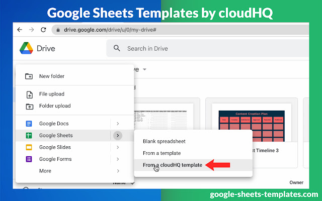 Google Sheets Templates by cloudHQ chrome谷歌浏览器插件_扩展第4张截图