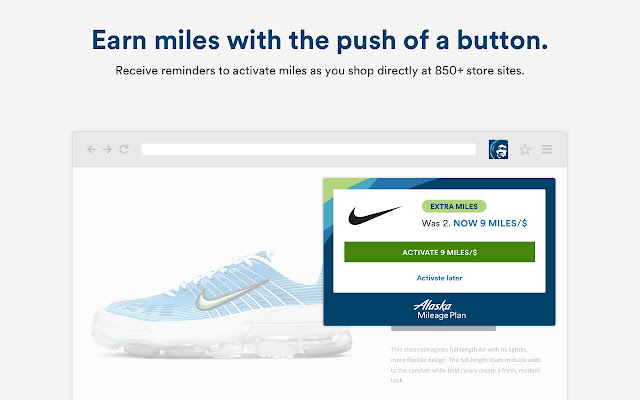 Alaska Airlines Mileage Plan™ Shopping button chrome谷歌浏览器插件_扩展第1张截图