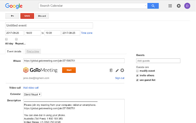 GoToMeeting for Google Calendar chrome谷歌浏览器插件_扩展第2张截图