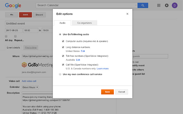 GoToMeeting for Google Calendar chrome谷歌浏览器插件_扩展第3张截图