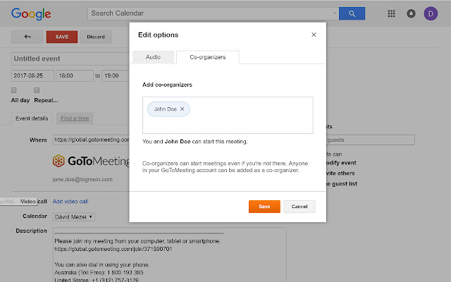 GoToMeeting for Google Calendar chrome谷歌浏览器插件_扩展第4张截图