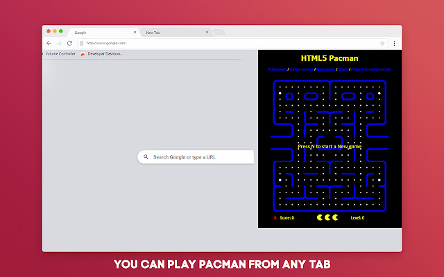 Pacman Game Offline for Google Chrome chrome谷歌浏览器插件_扩展第1张截图