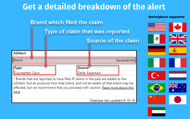 AZAlert Amazon Brand Research Tool chrome谷歌浏览器插件_扩展第2张截图