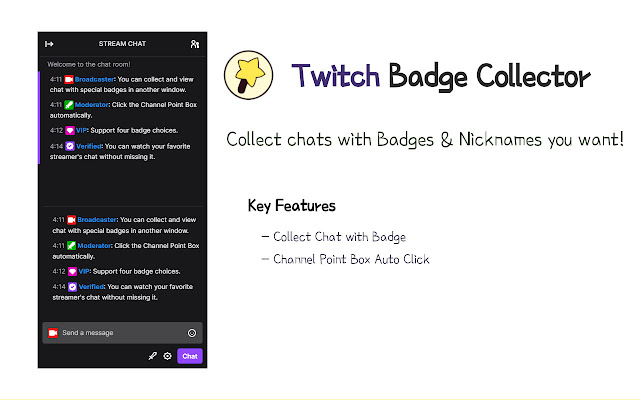 Twitch Badge Collector - Collect Twitch Chat chrome谷歌浏览器插件_扩展第1张截图