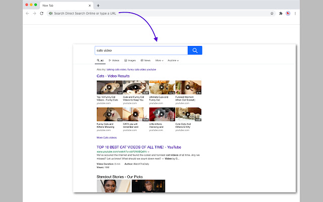 Direct Search Online chrome谷歌浏览器插件_扩展第1张截图