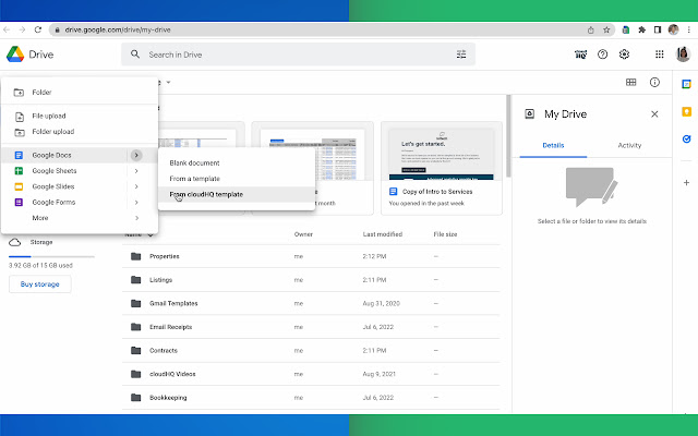 Google Docs templates by cloudHQ chrome谷歌浏览器插件_扩展第2张截图