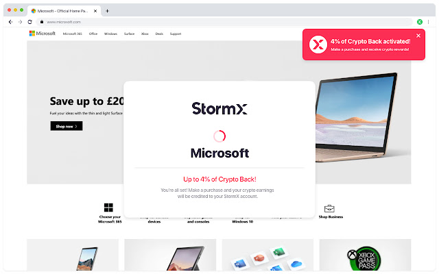 StormX: Shop & Earn Crypto chrome谷歌浏览器插件_扩展第4张截图