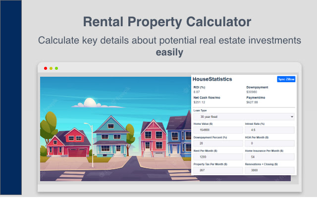 Real Estate ROI Calculator chrome谷歌浏览器插件_扩展第1张截图