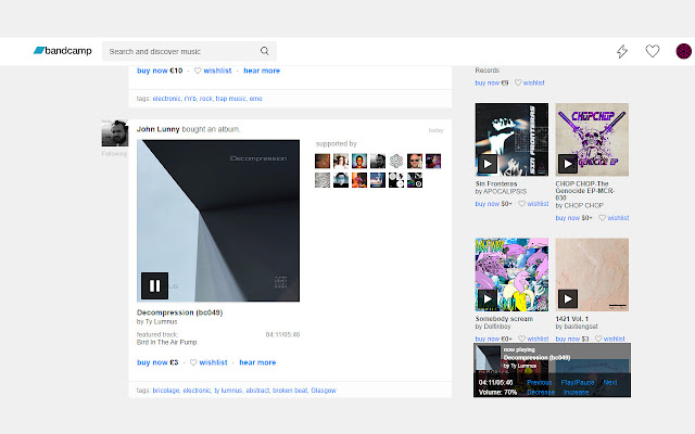 Bandcamp Streamer chrome谷歌浏览器插件_扩展第2张截图