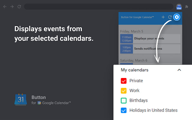Button for Google Calendar™ chrome谷歌浏览器插件_扩展第5张截图