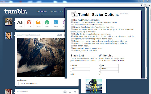 Tumblr Savior chrome谷歌浏览器插件_扩展第2张截图