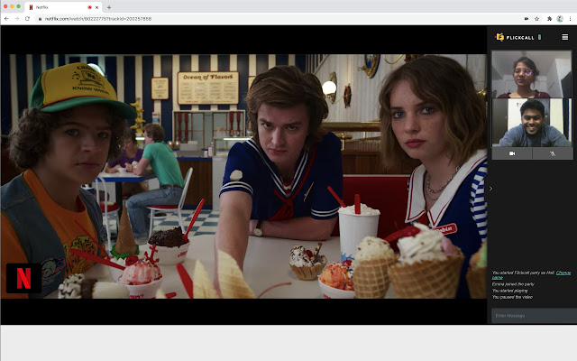 FlickCall-Netflix Youtube Party w/ Video Call chrome谷歌浏览器插件_扩展第2张截图