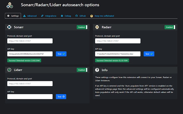 Sonarr/Radarr/Lidarr autosearch chrome谷歌浏览器插件_扩展第1张截图