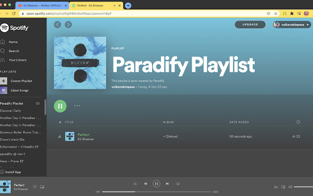 Paradify - Youtube to Spotify chrome谷歌浏览器插件_扩展第4张截图
