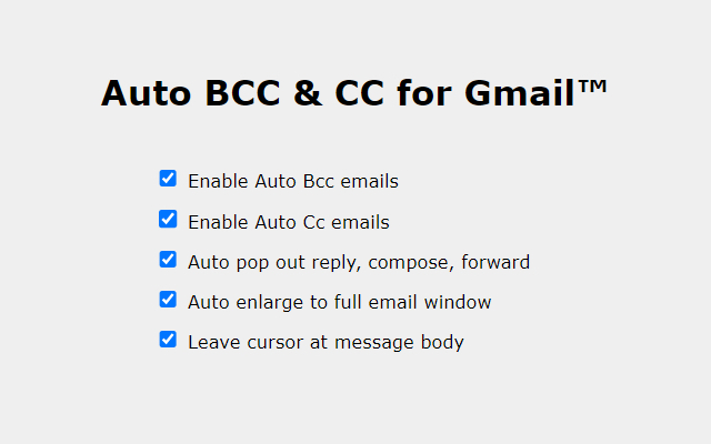 Auto BCC for Gmail™ chrome谷歌浏览器插件_扩展第3张截图