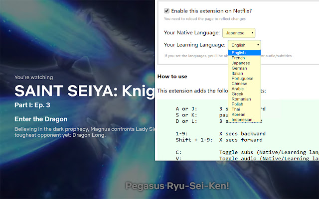 Netflix Keyboard Shortcuts Plus chrome谷歌浏览器插件_扩展第1张截图