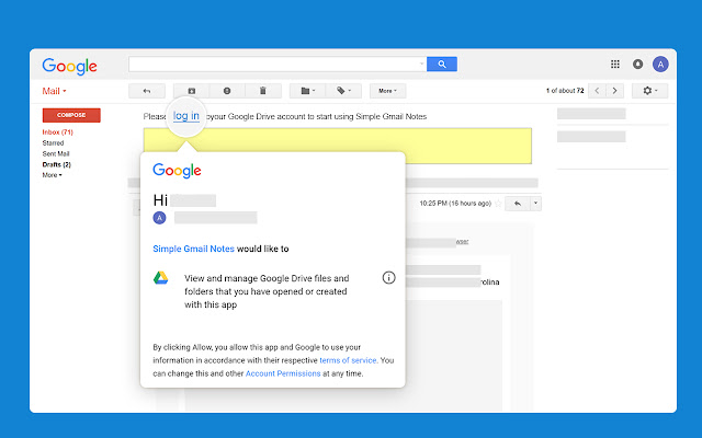 Simple Gmail Notes chrome谷歌浏览器插件_扩展第2张截图