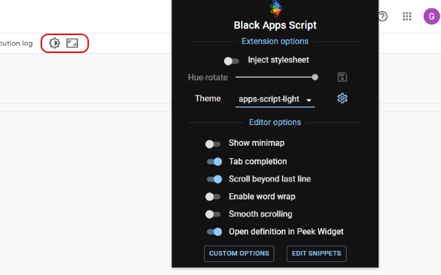 Black Apps Script chrome谷歌浏览器插件_扩展第1张截图