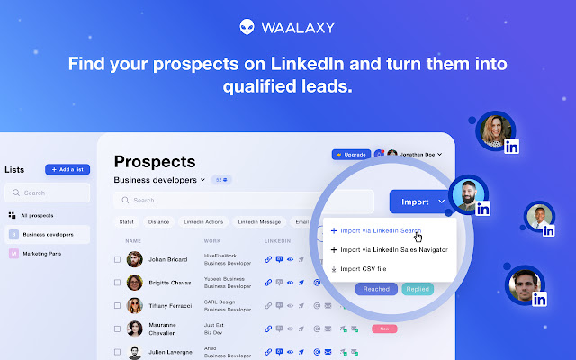 Waalaxy - Prospect on LinkedIn + Email. chrome谷歌浏览器插件_扩展第2张截图