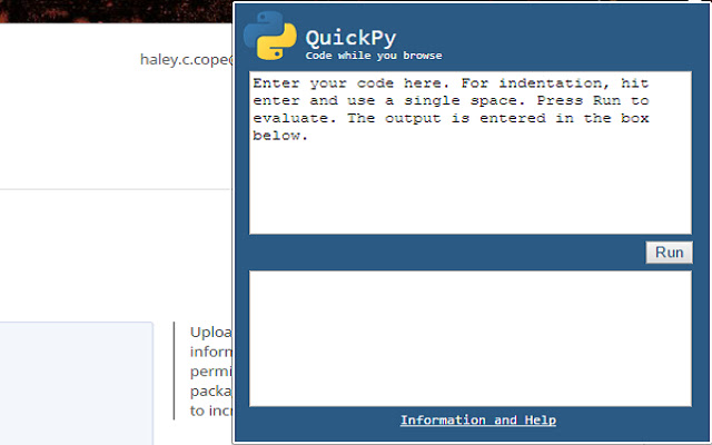 QuickPy Python Interpreter chrome谷歌浏览器插件_扩展第1张截图