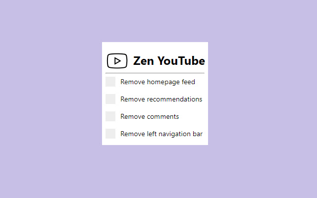 Zen YouTube: Distraction free youtube chrome谷歌浏览器插件_扩展第1张截图