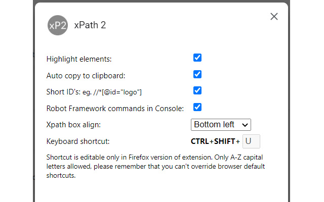 xPath 2 & Robot framework commands chrome谷歌浏览器插件_扩展第2张截图