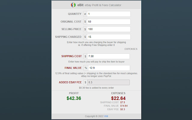 eBit - eBay Profit Calculator chrome谷歌浏览器插件_扩展第1张截图