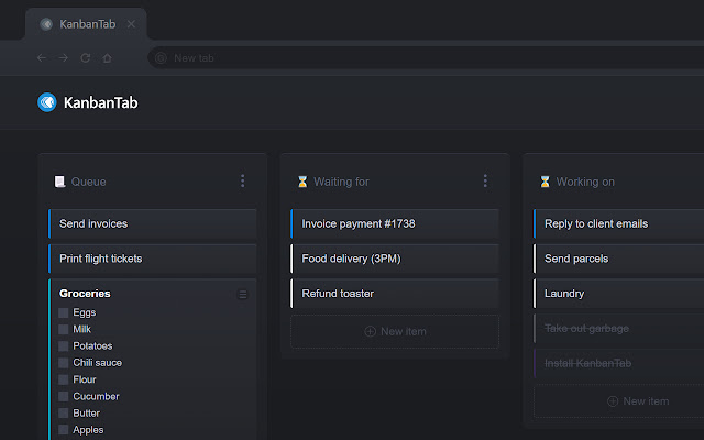 KanbanTab - Todo Default Tab chrome谷歌浏览器插件_扩展第1张截图