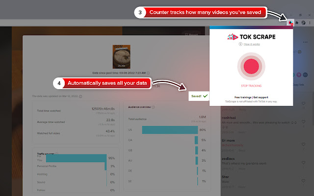 TOKscrape - TikTok Advanced Analytics Tool chrome谷歌浏览器插件_扩展第2张截图
