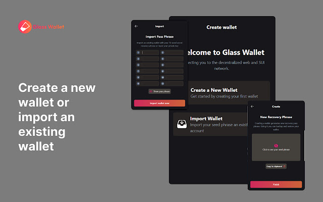 Glass wallet | Sui wallet chrome谷歌浏览器插件_扩展第2张截图