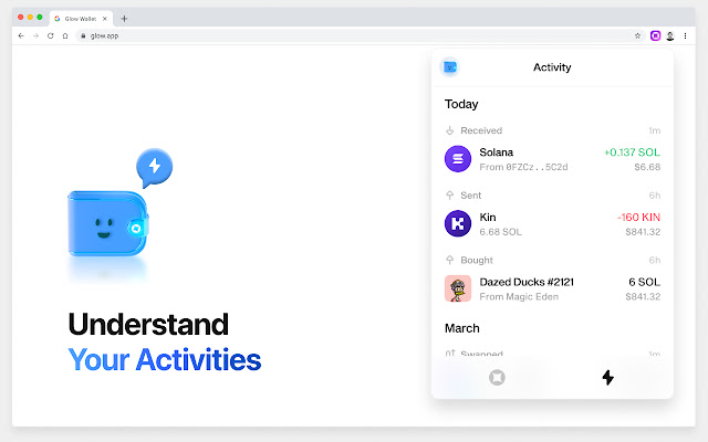 Glow - Solana Wallet BETA chrome谷歌浏览器插件_扩展第3张截图