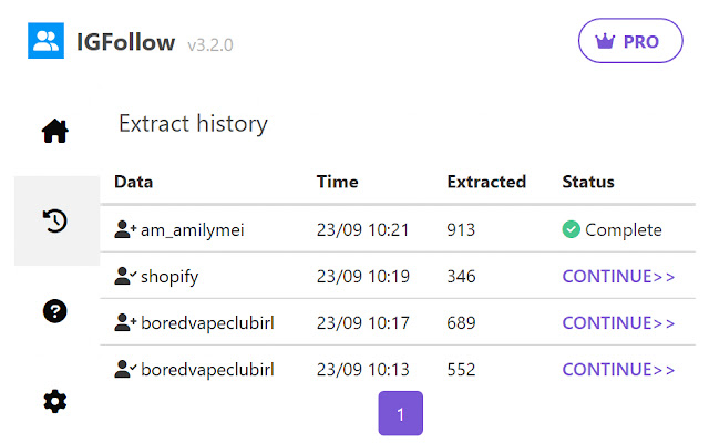 IGFollow - IG Follower Export Tool (email) chrome谷歌浏览器插件_扩展第3张截图