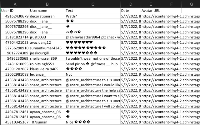 InsCommentExport-Download Instagram Comments chrome谷歌浏览器插件_扩展第2张截图