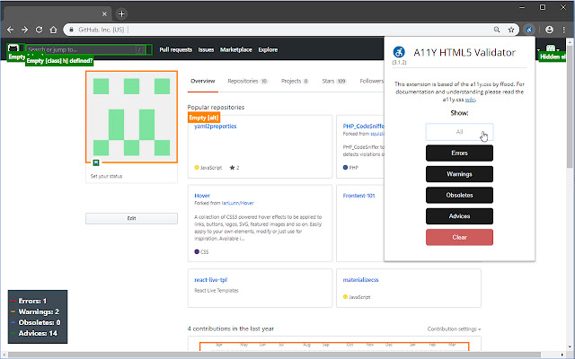 A11Y HTML5 Validator chrome谷歌浏览器插件_扩展第1张截图