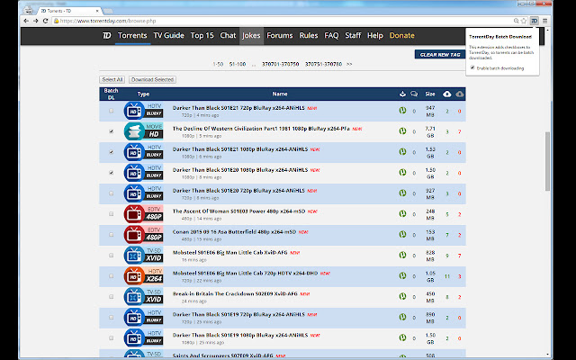 TorrentDay Batch Download chrome谷歌浏览器插件_扩展第1张截图