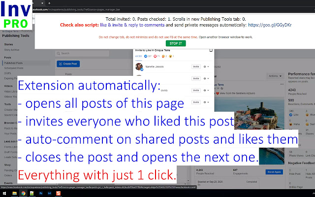 Invite fans to like page, PRO fully automated chrome谷歌浏览器插件_扩展第1张截图