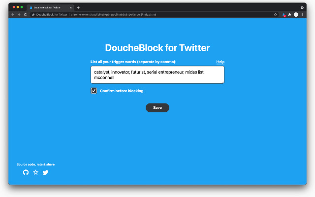 DoucheBlock for Twitter chrome谷歌浏览器插件_扩展第2张截图