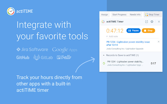 actiTIME Time Tracking & Project Management chrome谷歌浏览器插件_扩展第3张截图