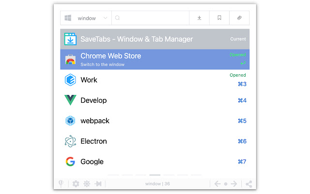 SaveTabs - 窗口标签管理器 chrome谷歌浏览器插件_扩展第1张截图