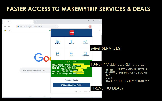 MakeMyTrip Browser Buddy chrome谷歌浏览器插件_扩展第2张截图