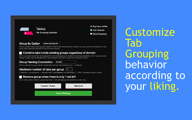 Tabius - Tab Grouping Assistant chrome谷歌浏览器插件_扩展第2张截图