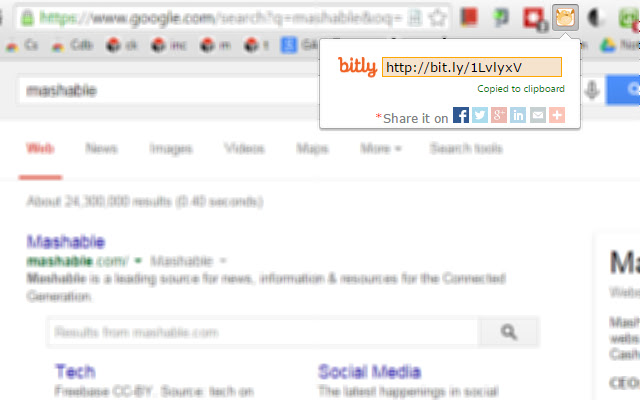 Bitly URL Shortner chrome谷歌浏览器插件_扩展第2张截图