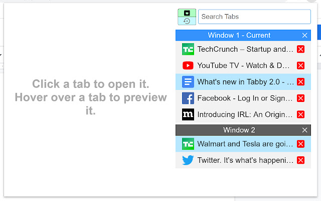 Tabby - Window and Tab Manager chrome谷歌浏览器插件_扩展第1张截图