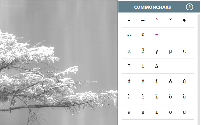 CommonChars chrome谷歌浏览器插件_扩展第1张截图