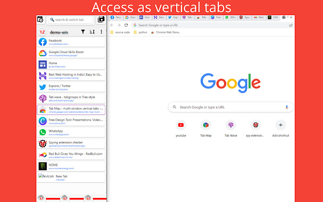 tabWindow - multi window vertical tabs chrome谷歌浏览器插件_扩展第2张截图