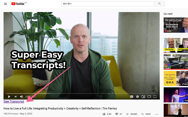Transcribe YouTube Videos - YTScribe chrome谷歌浏览器插件_扩展第2张截图